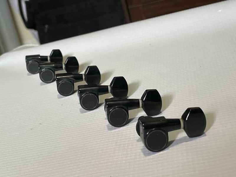 2000's Indonesian Era Ibanez RG & S Series Black Dual Pin Tuning Pegs Tuners 6 In LIne image 1