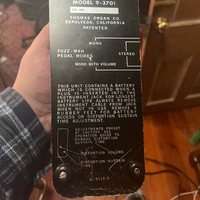 Thomas organ Crybaby stereo fuzz wah 1970s model 9-3017 image 2