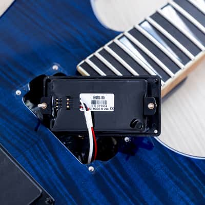 2003 Jackson USA Select Dinky DK1 Trans Blue Flame Top w/ EMG, Floyd Rose & Case image 19