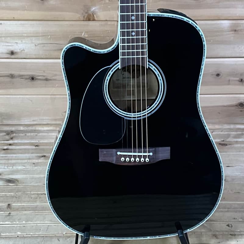 Takamine EF341DX Left Handed Acoustic Guitar - Black image 1