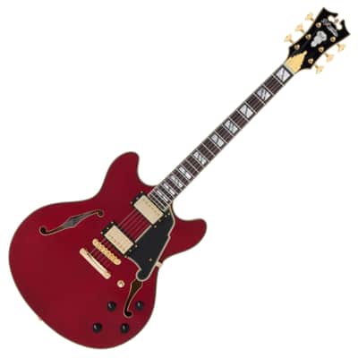 D'Angelico DAEDCTCHGS EXCEL DC Double Cutaway Semi-Hollow Body 6-String Electric Guitar w/Deluxe Hard Case image 1