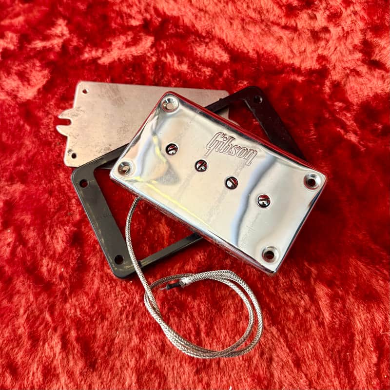 Gibson EB Bass pickup c 1970 - Chrome embossed logo EB-0 EB-3 EB-4 original vintage USA image 1
