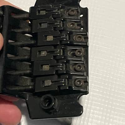 1990's Jackson King V & Dinky Guitars JT-580 Takeuchi Black Licensed Floyd Rose Tremolo Guitar Bridge image 16