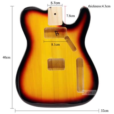 Poplar wood TL Guitar body sunburst color guitar barrel image 4
