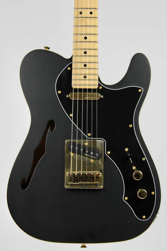 Fender LTD Deluxe Telecaster Thinline Maple Fingerboard Gold Hardware Satin Black 2018 w/Gig Bag (0140049306) image 1