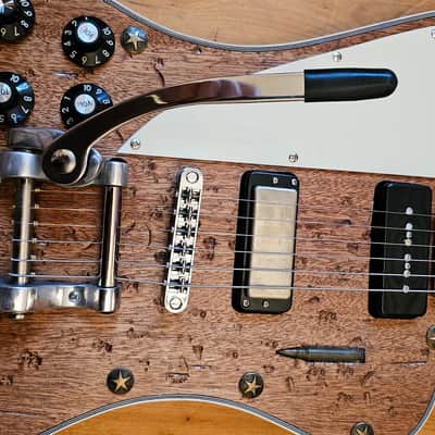 Custom Left handed Firebird relic with bigsby, D'Urbano Magnetics old black pickup set, Neil Young image 6