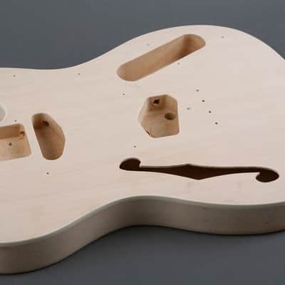 Tele Thinline Style Semi-Hollow Electric Guitar DIY Kit – Build Your Own Tele Guitar – Unfinished image 7
