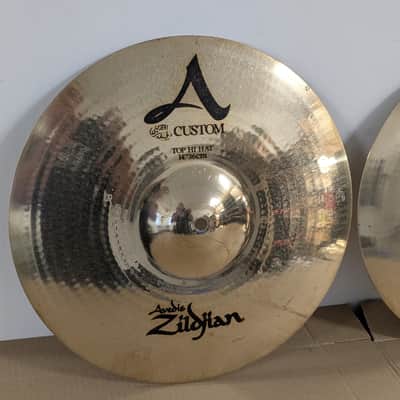 Zildjian 14" A Custom Hi-Hat Cymbals (Pair) 1991 - Present - Brilliant image 2