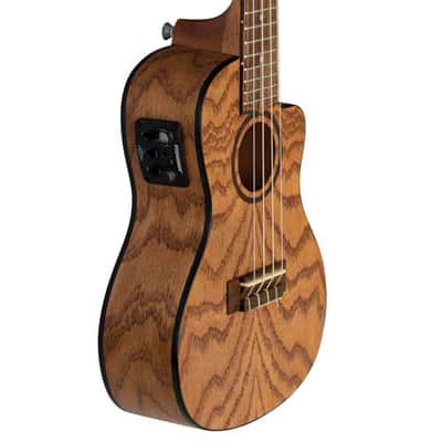 Lanikai Oak Cutaway Electric Concert Ukulele w/Bag image 1
