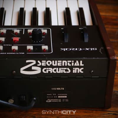 Sequential Six-Trak 49-Key 6-Voice Polyphonic Synthesizer 1984 - 1985 - Black with Wood Sides image 2