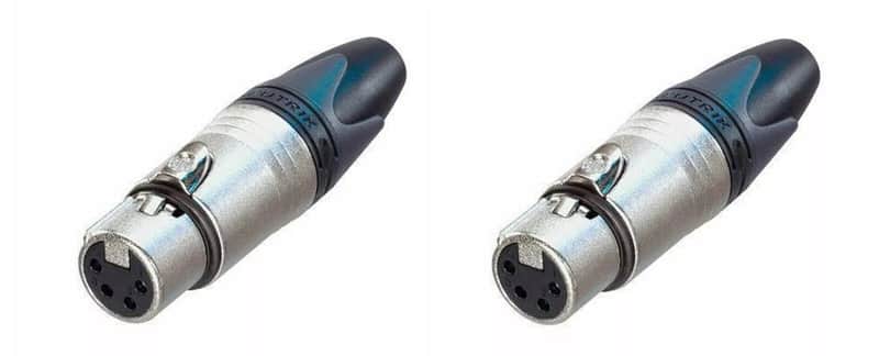 (2) Two Genuine NEUTRIK NC4FXX 4-Pin XLR Female Cable Mount Connector - Nickel image 1