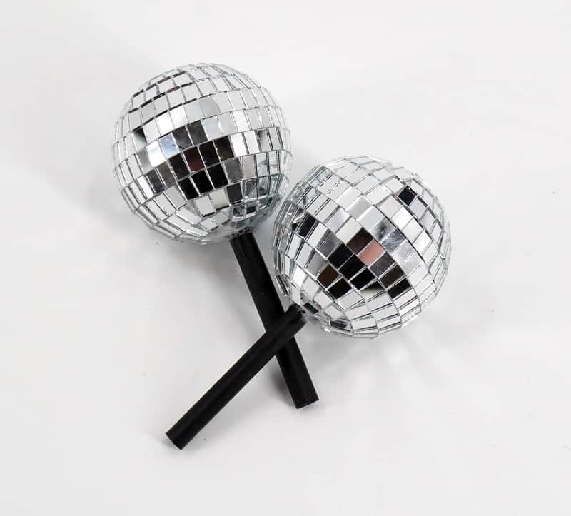 No Nuts Decorative Cymbal Topper - 2pk Mirror Disco Ball Cymbal Toppers (Silver) image 1