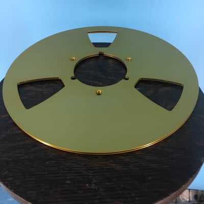 Burlington Recording 10.5" GOLD Aluminum NAB Metal Flanges with 1/4" Hardware image 1