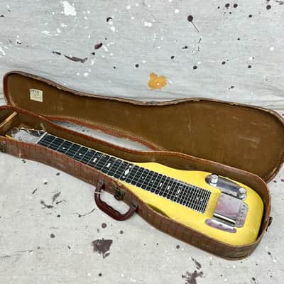 1953 Fender Champion Lap Steel Guitar 1950's -Yellow Pearloid w/ Original Case image 18