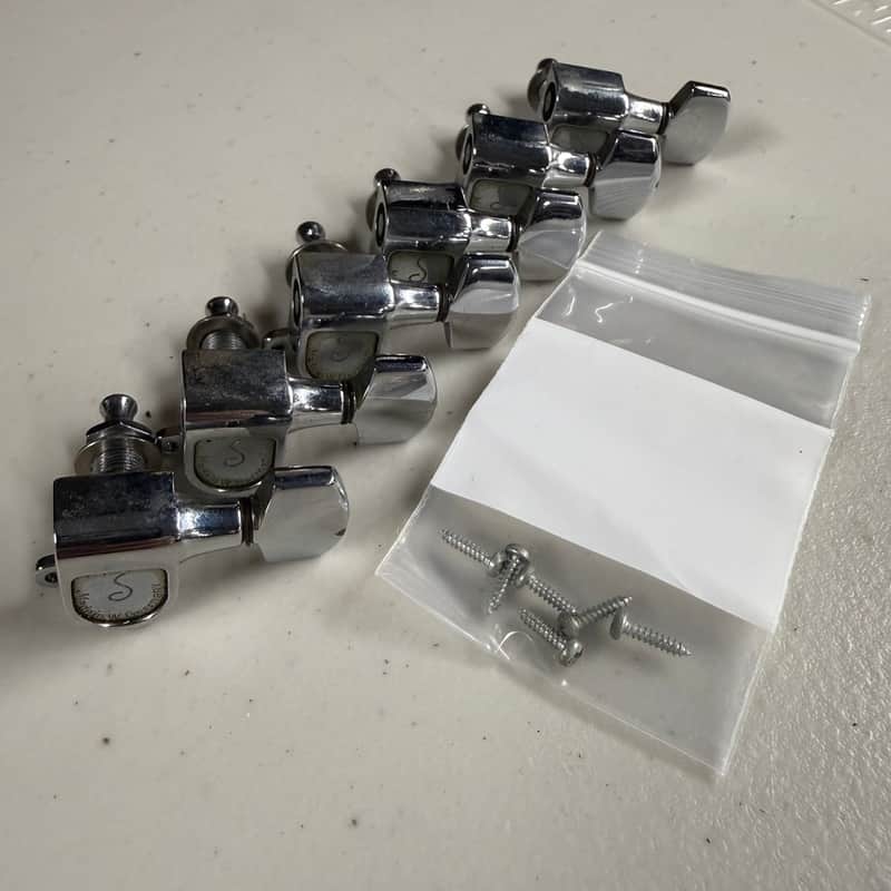 Schaller Sealed Vintage Machine Tuners 6 In-Line 1970's Complete (T-448) image 1