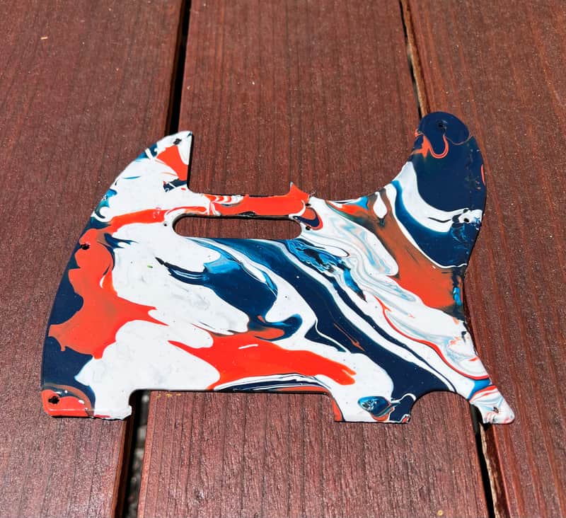 Fender Telecaster Pickguard blue orange white image 1