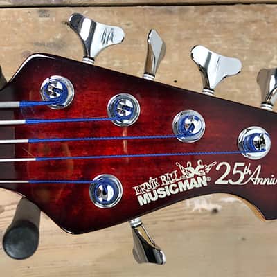 Ernie Ball Music Man 25th Anniversary Bass 5 HSS  2009 Venetian Redburst image 5