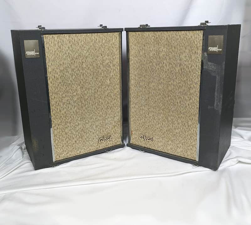 Vintage Akai SS-100 Speakers, 1960s Alnico 2 Way Speakers, 10" Woofer, Efficient, Made in Japan image 1