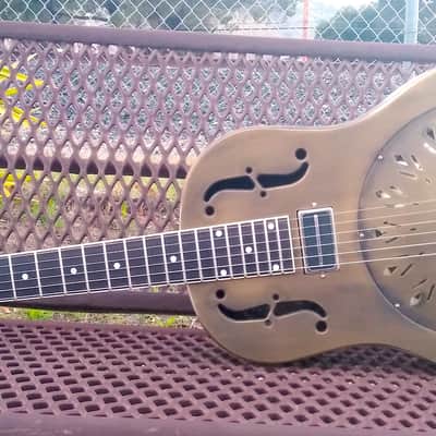 National Reso-Phonic 2023 NRP Custom Antique Brass Deluxe 12 Fret w/ Charlie Christian Pickup & Waverlys image 7