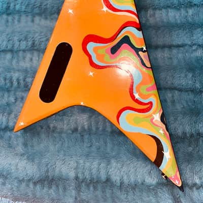 Custom Painted Flying V Electric Guitar image 4