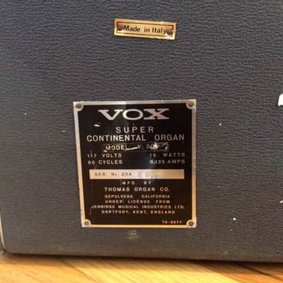 Original vintage VOX Super Continental 1967 analog combo organ image 2