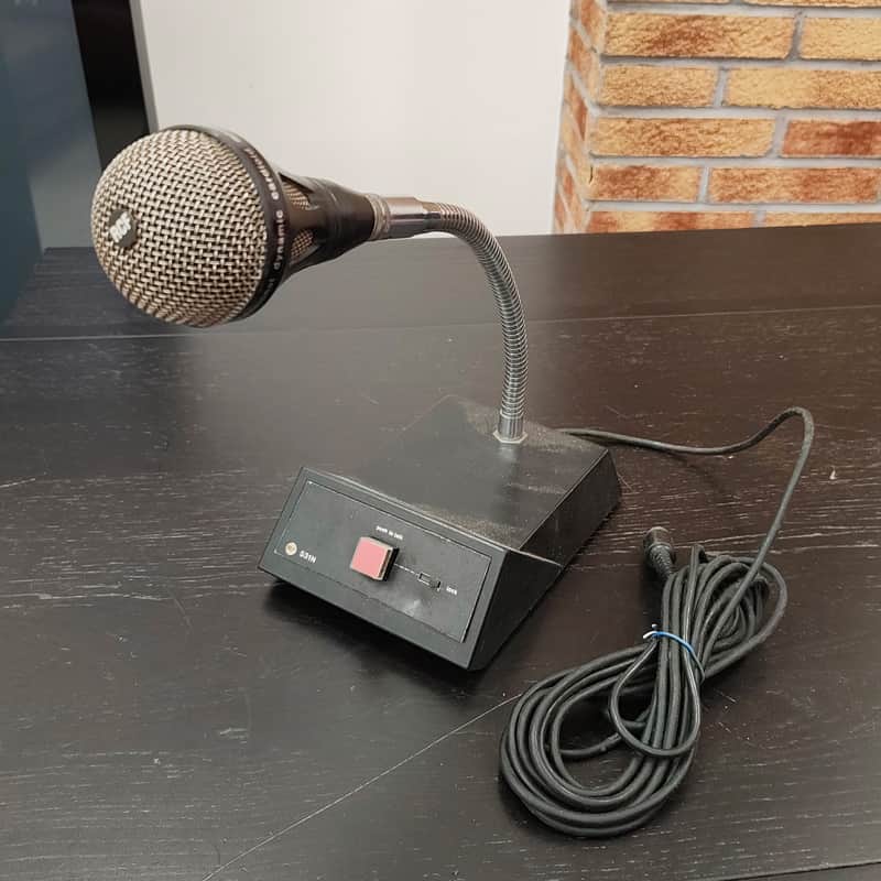 RCF MD 2702 Microphone with S31N Desk Base 1980s Vintage Made in Italy image 1