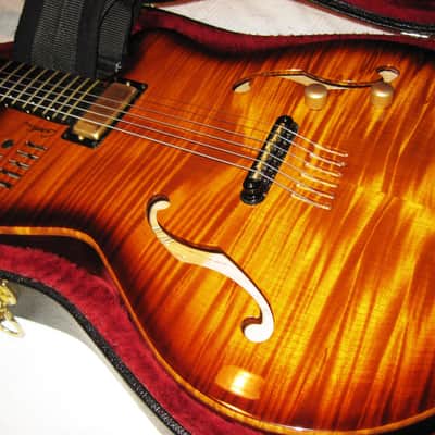 Godin Multiac Jazz SA Lighburst with OHSC, strap image 5