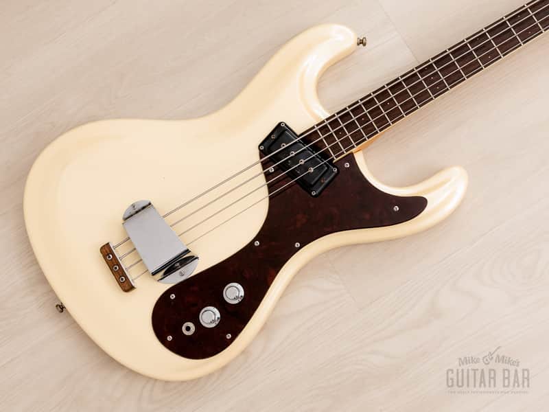 1966 Mosrite Ventures Model Bass Pearl White w/ Case, USA-Made Bakersfield image 1