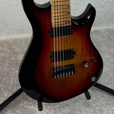 Kiesel A2 7 seven string electric guitar in sunburst finish with gigbag image 4