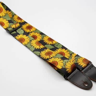 Levy's Vintage Guitar Strap Sun Flower ~Yellow~ Leather End Guitar Strap image 7
