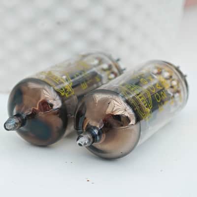 2x Mullard ECC83 1963 - Yellow Print Datecode I63 image 4