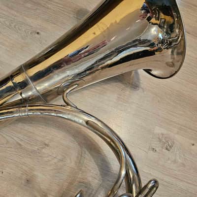 Helicon Eb Tuba Soviet 3 Valves Brass Pipe Wind Instrument Horn USSR Vintage and Rare image 4