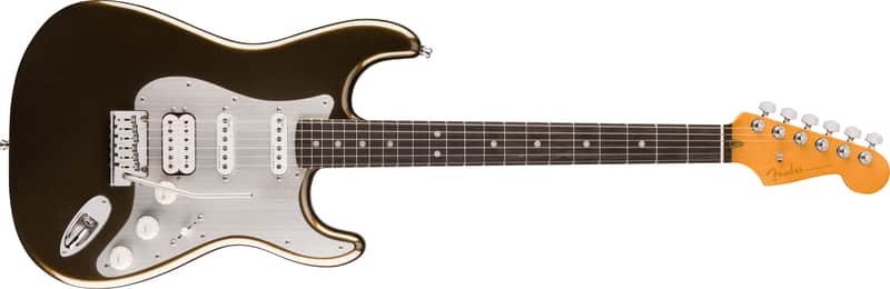 Fender American Ultra II Stratocaster HSS Ebony FB Texas Tea with Case