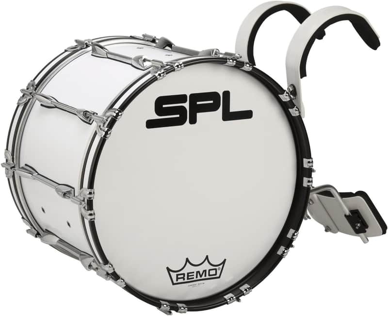 Sound Percussion Labs MBD2014XWH 20x14" Birch Marching Bass Drum with Carrier image 1