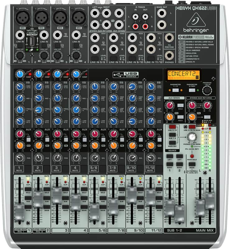 Behringer QX1622USB 16-Input 2 2-Bus Mixer XENYX image 1