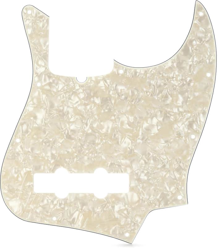 Fender 10-hole Contemporary Jazz Bass Pickguard - White Moto (3-pack) Bundle image 1