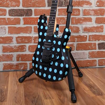 Kramer Original Collection NightSwan Black with Blue Polka Dot 2022 w/Gator Hardshell Case image 5