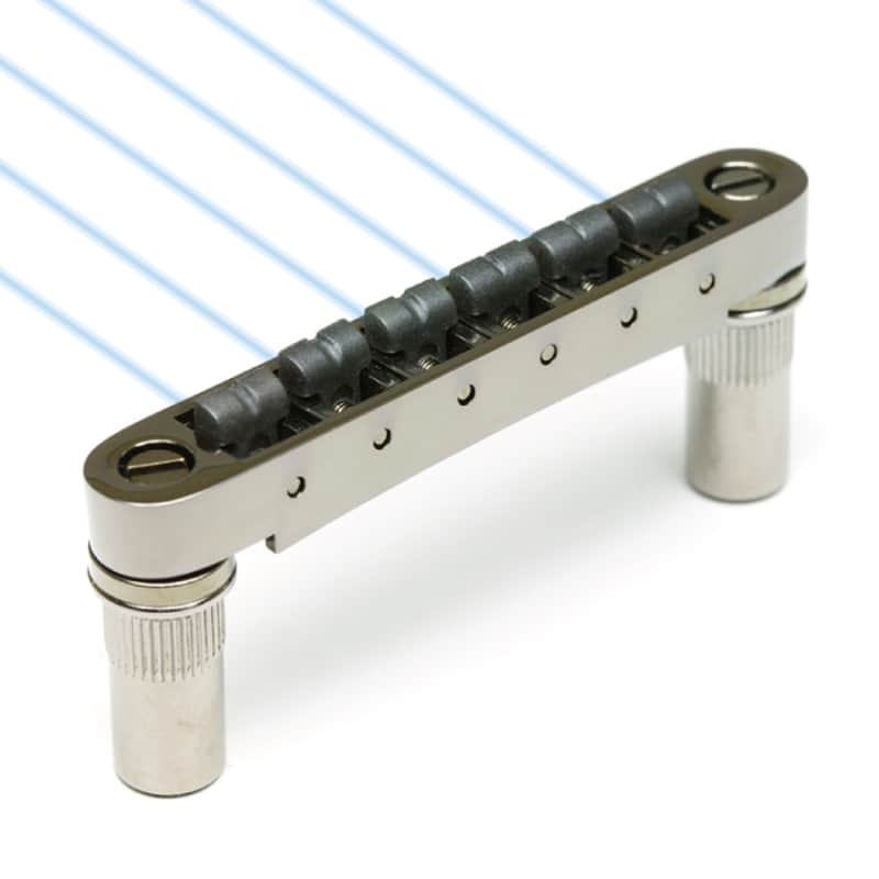 Graph Tech GHOST RESOMAX NV2 BRIDGE 6MM - GHOST PIEZO SADDLES BLACK NICKEL PN-8863-BN image 1