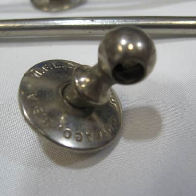 WFL 4 - Single Tension Bass Drum t-rods, claws and center lug (10151-U-1104) 50's/60's - Nickel Plated image 8