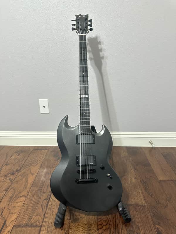 ESP E-II Viper Baritone 2016 - Present - Charcoal Metallic Satin image 1