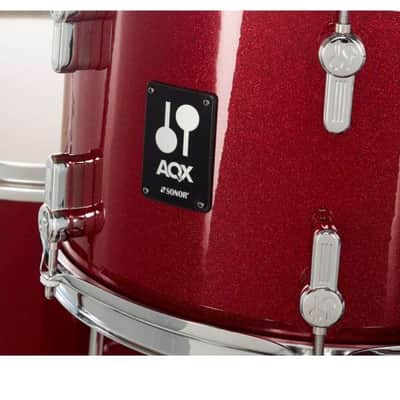 Drum Kit Sonor AQX Studio Includes Bronze Cymbals And Hardware, Red Moon Sparkle image 6