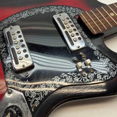 Vintage Teisco Del Rey 1960s Dual Pickup Red Cherry Burst 24" Short Scale image 5