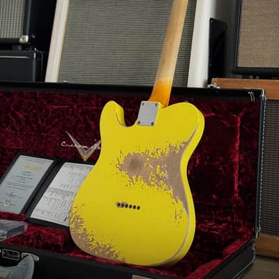 Fender Custom Shop 1964 HS Tele Heavy Relic Grafitti Yellow, Aus Erstbesitz! Custom Color, SD Neck Humbucker uvm. 2021 - Grafitti Yellow Relic image 6