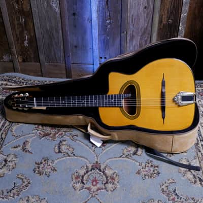 Gitane D-500 Gran Bouche Professional Gypsy Jazz Manouche Guitar - High Gloss Natural w/ Aging Top Toner w/ Deluxe Gig Bag image 23