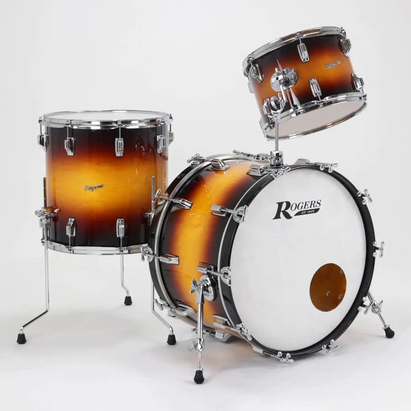 ~NEW!~ Rogers Powertone Series 3-Piece 13/16/22" Drum Kit Set in Sunburst Lacquer image 1