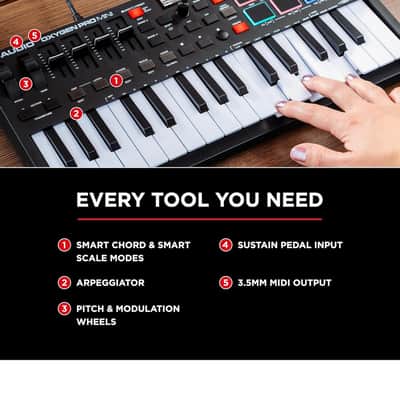 M-Audio Oxygen Pro Mini Powerful, 32-Mini-key USB MIDI Controller with Smart Controls and Auto-mapping image 8