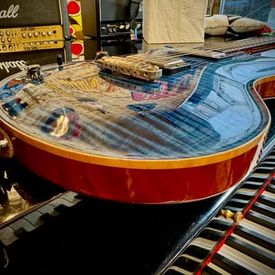 Nik Huber DOLPHIN CUSTOM LEFTY Super Flame Top Curly Mahogany  BRAZILIAN ROSEWOOD ( 2010) image 17