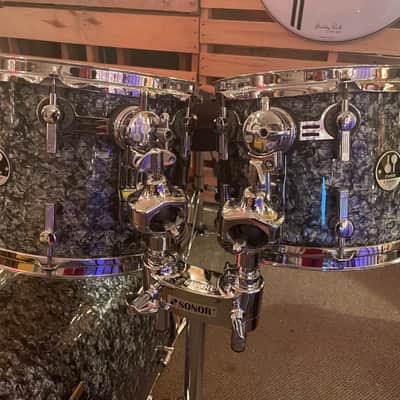 Sonor  S Classix Drum Set - 22,10,12,16  Black Diamond Marine Pearl image 2