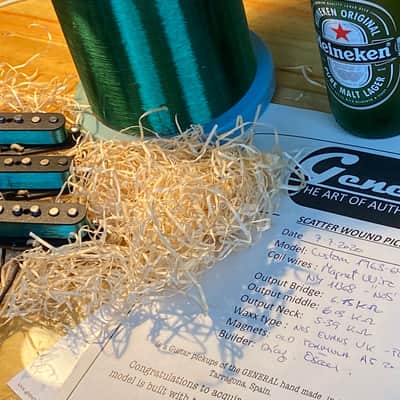 General Vintage Tone  1963-65 Stratocaster Pickup set New Old stock Green 42awg coil wire Corona , N image 4