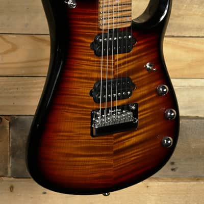 Music Man JP15 7-String Electric Guitar Tiger Eye w/ Case image 1